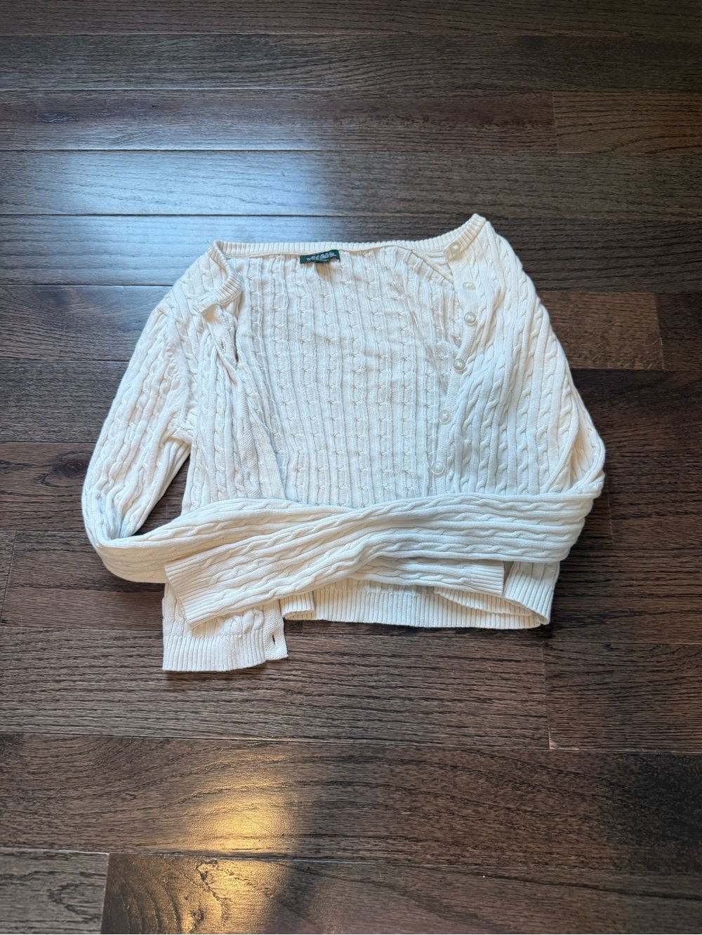 wild fable Cable Knit Button-Shoulder Sweater - Cream